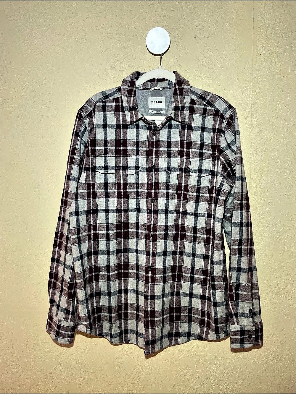 prAna Plaid Organic Cotton Shirt Size Medium NWT